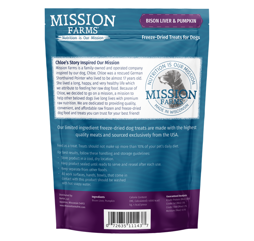 Bison Liver Treats- 3oz (4 Bags)