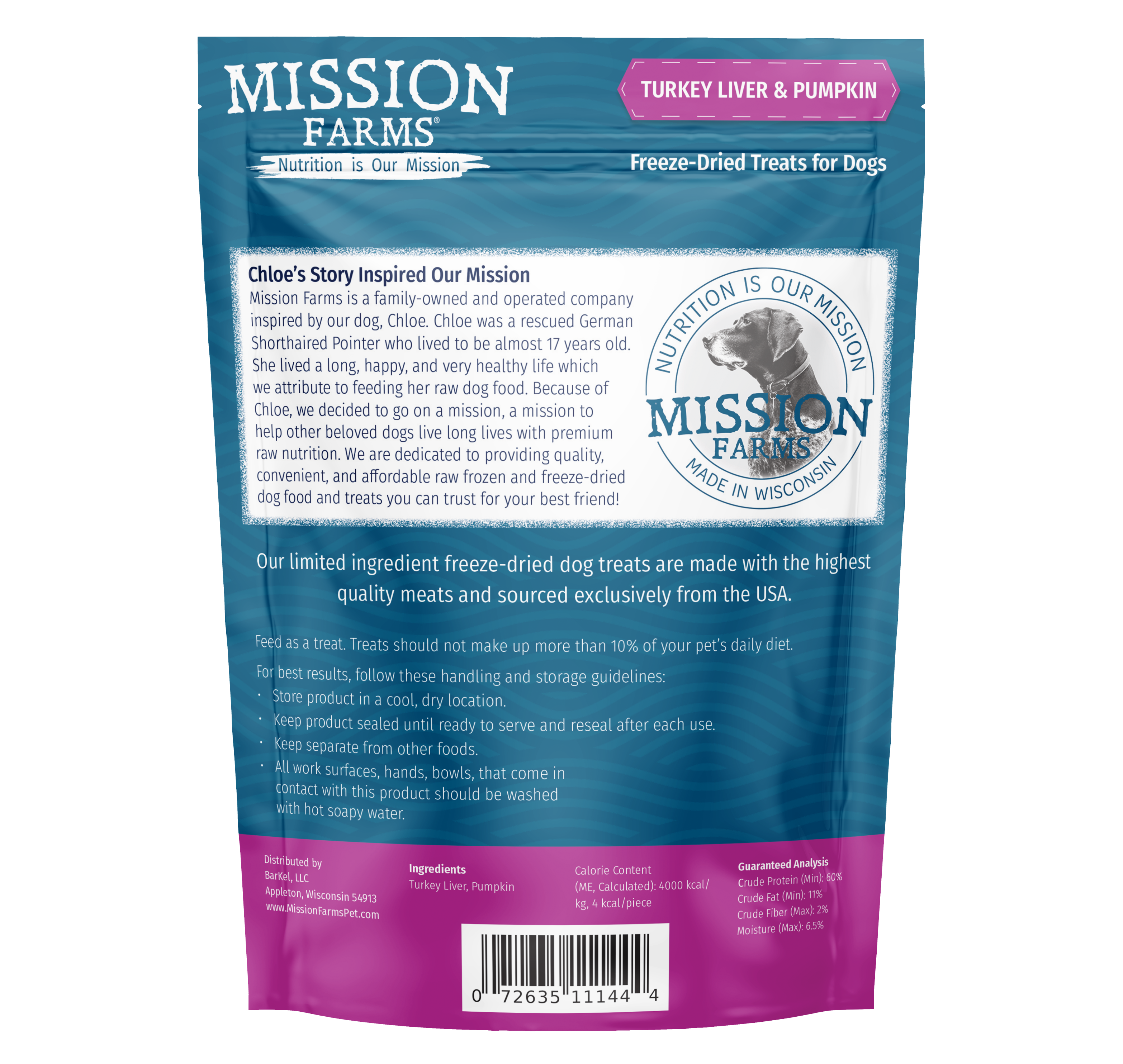 Turkey Liver & Pumpkin Treats- 3oz