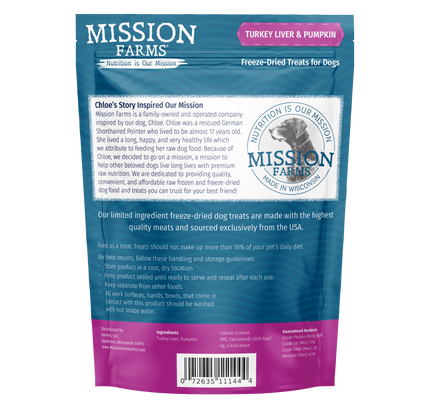 Turkey Liver & Pumpkin Treats- 3oz