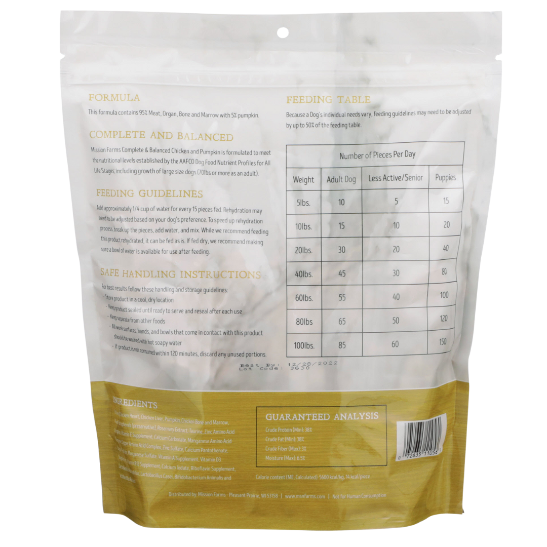 Cage-Free Chicken & Pumpkin Formula, 2 x 12oz Bags (1.5lb) Bulk Bundle